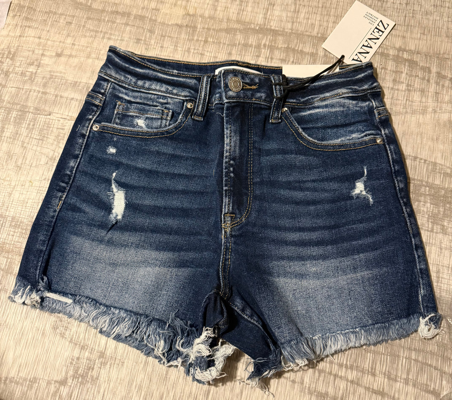 Raw Frayed Hem Ripped Denim Shorts