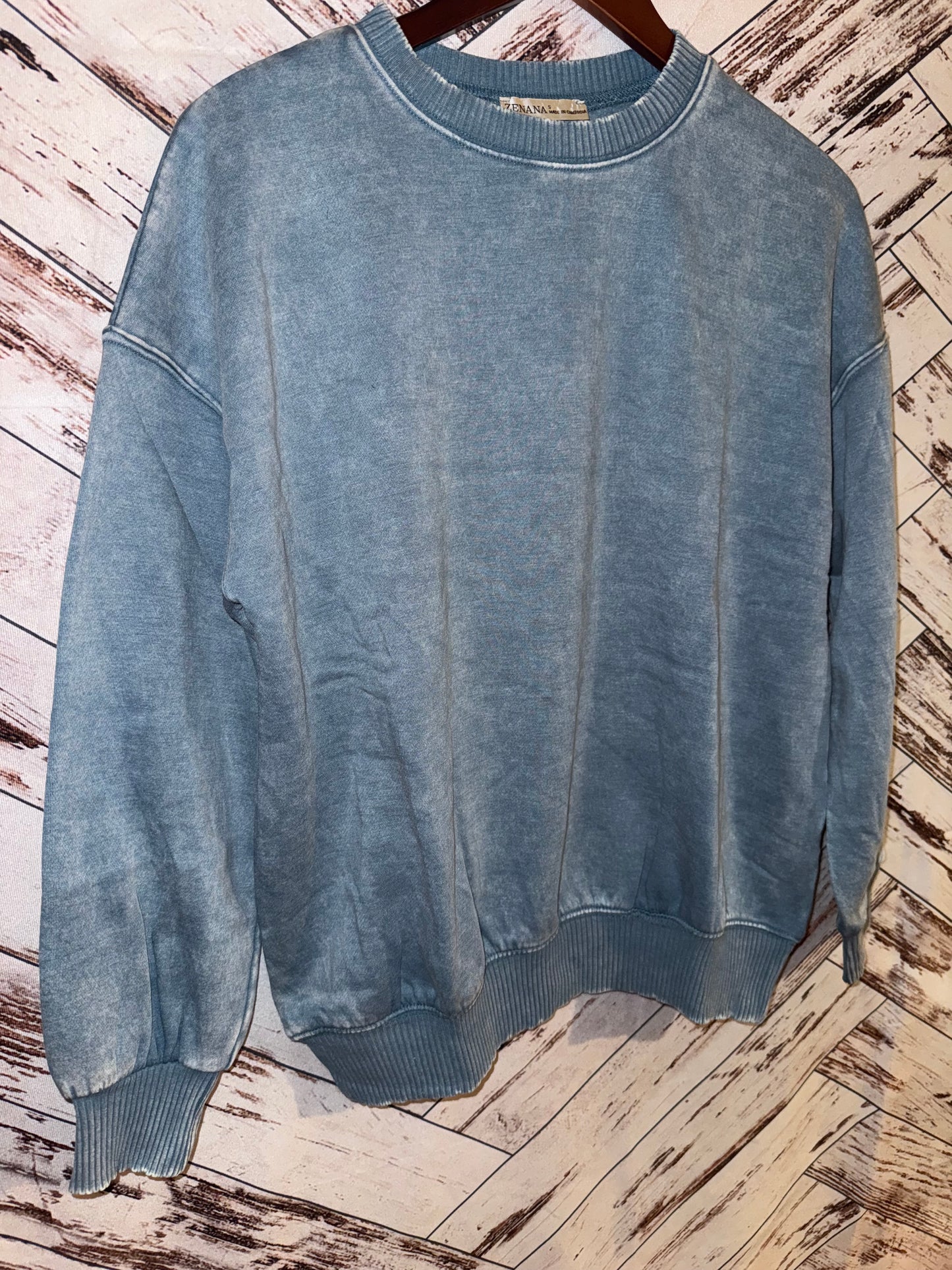 Acid Wash Fleece Oversized Pullover
