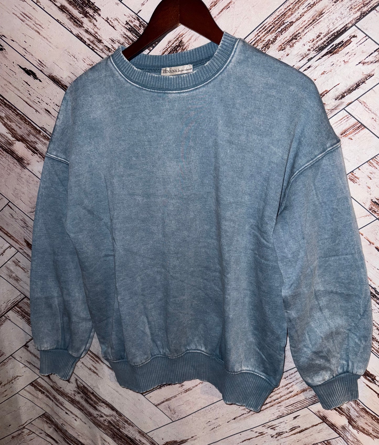 Acid Wash Fleece Oversized Pullover