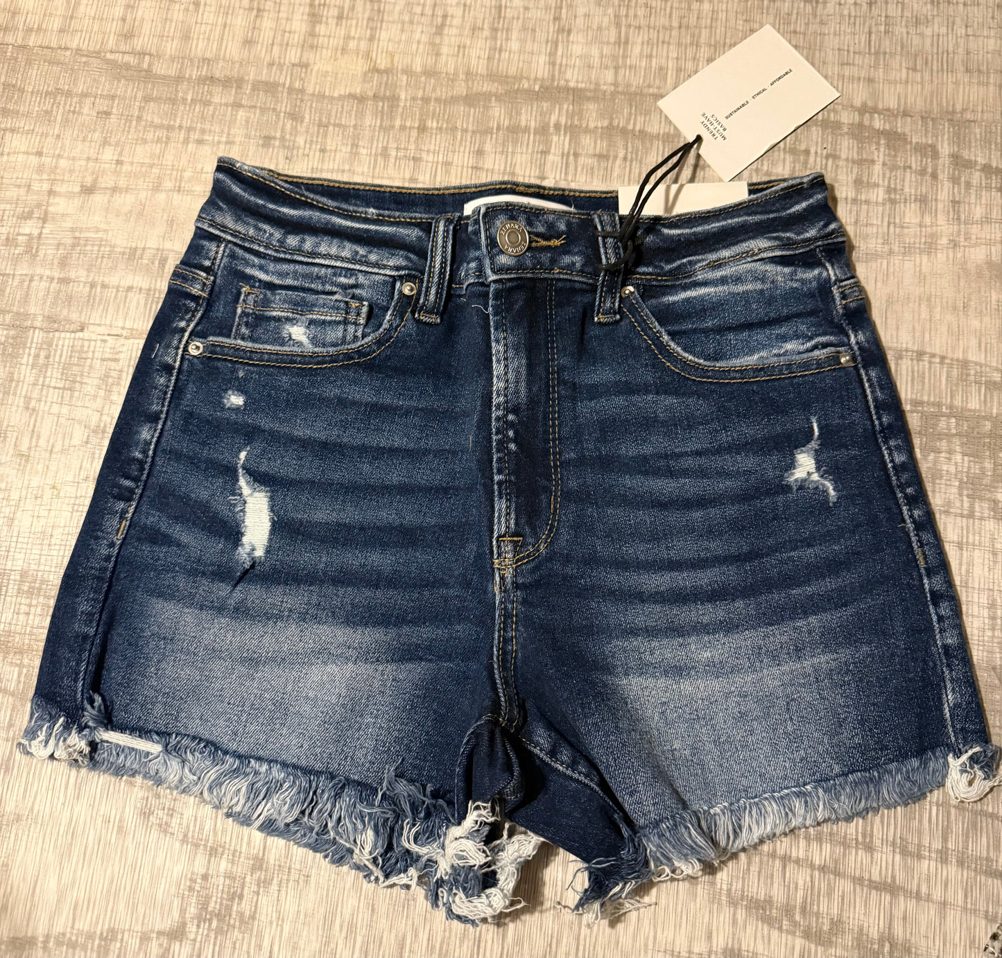 Raw Frayed Hem Ripped Denim Shorts