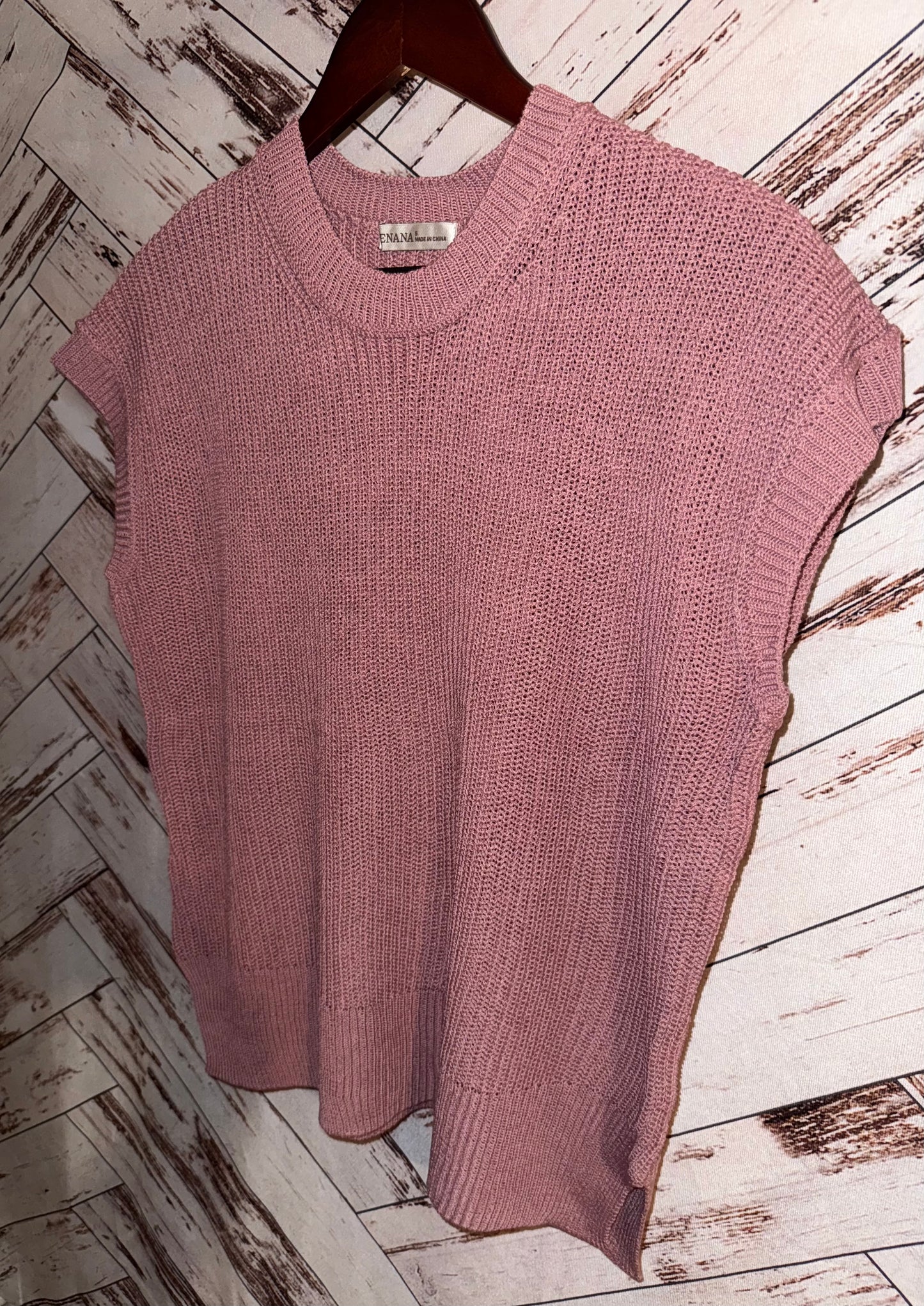 Oversized Crew Neck Sweater Vest