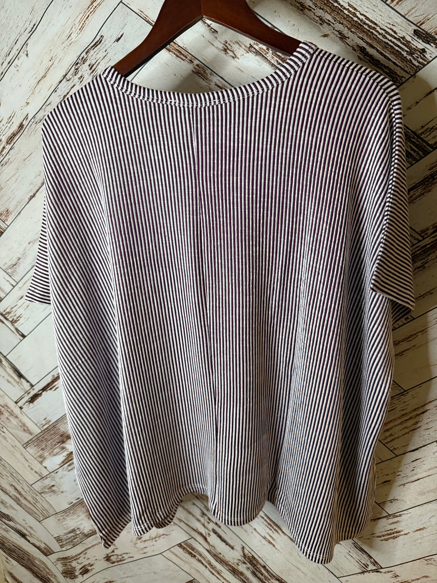 Corded Rib Oversized Short-Sleeve Top