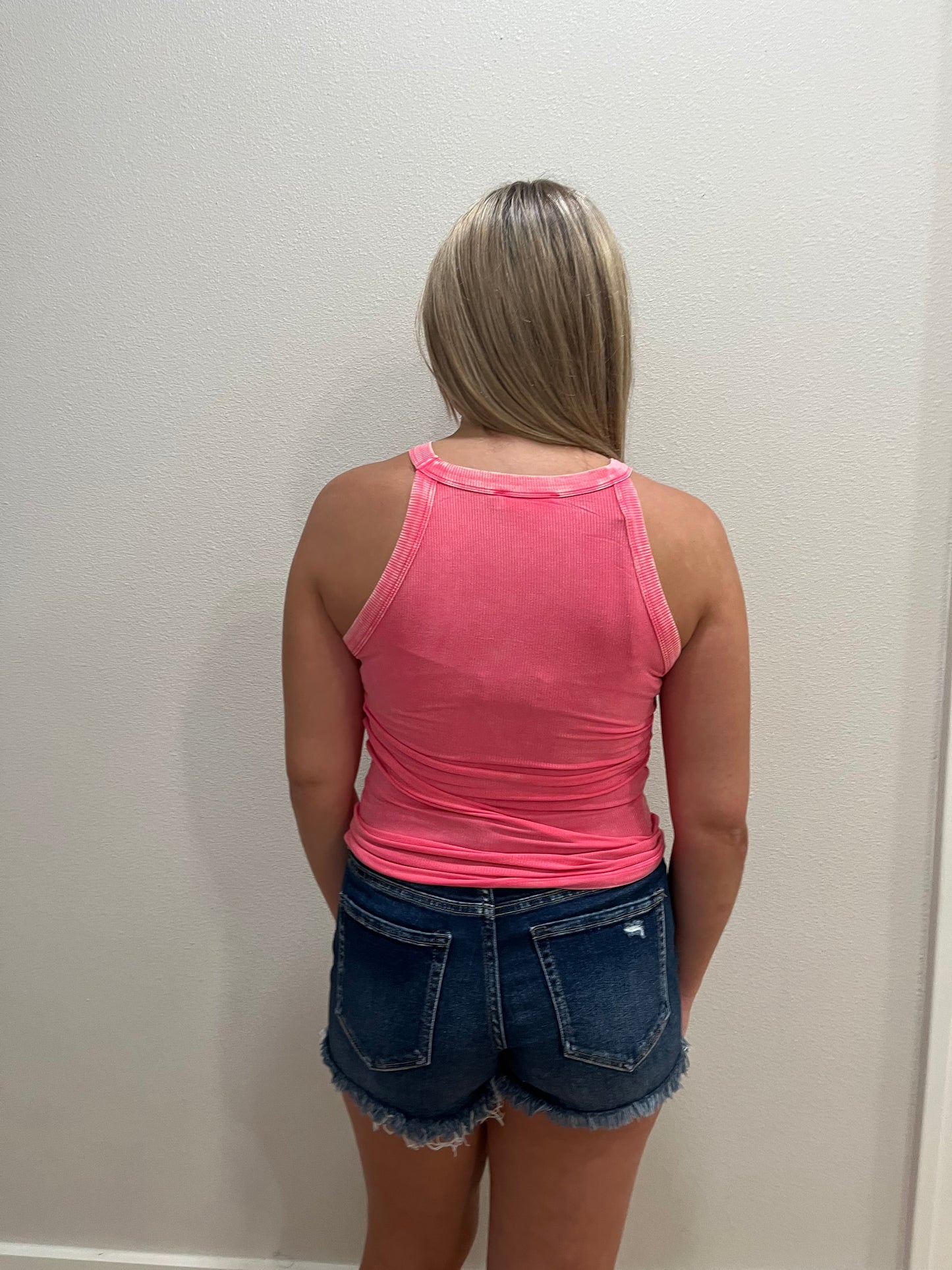 Acid Washed Ribbed Cami Top