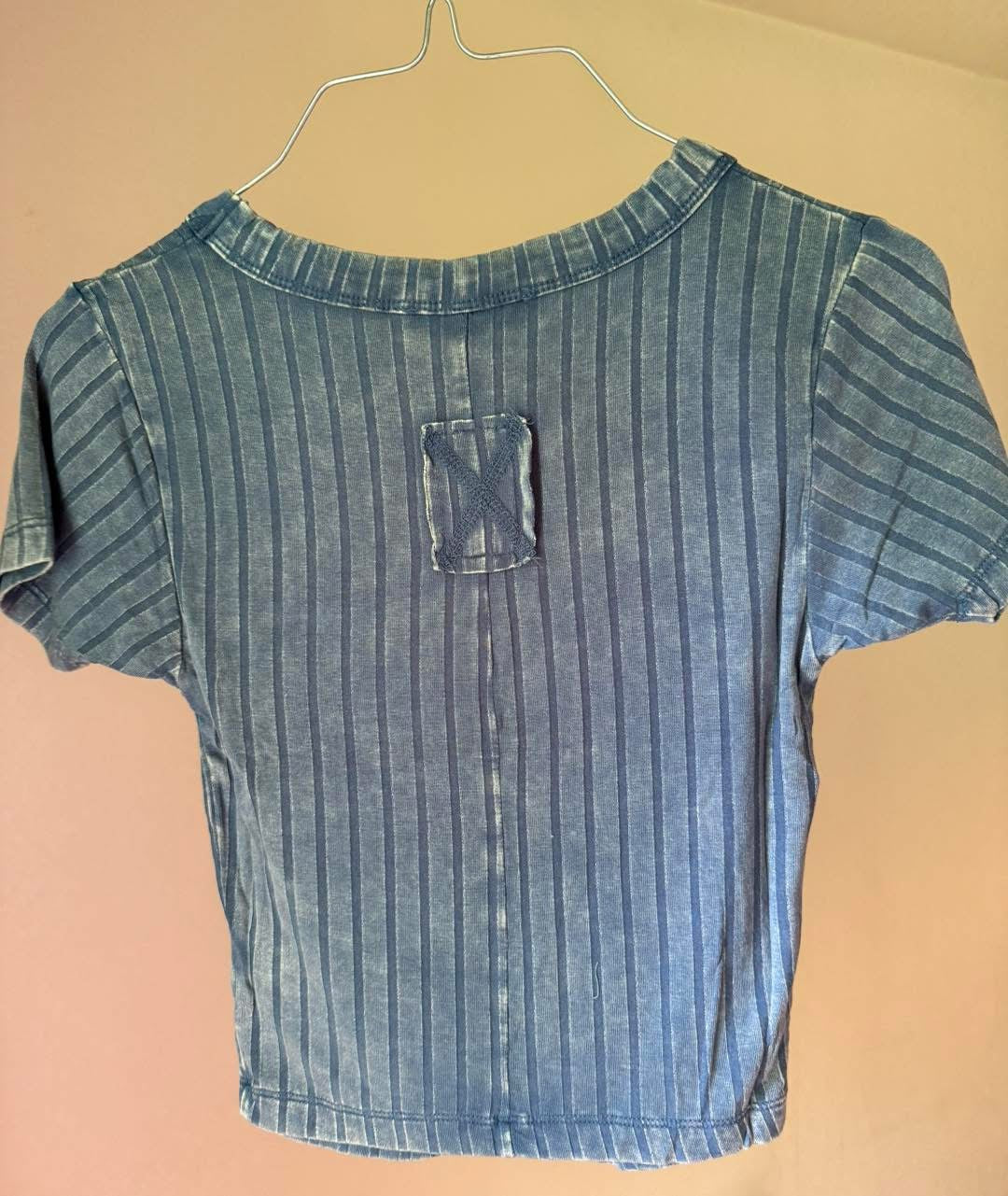 Washed Short Sleeve Cropped Top