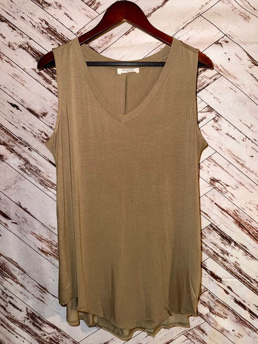 Luxe Rayon Sleeveless V-neck Hi-low Hem Top