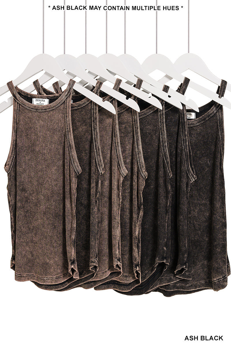 Acid Washed Ribbed Cami Top