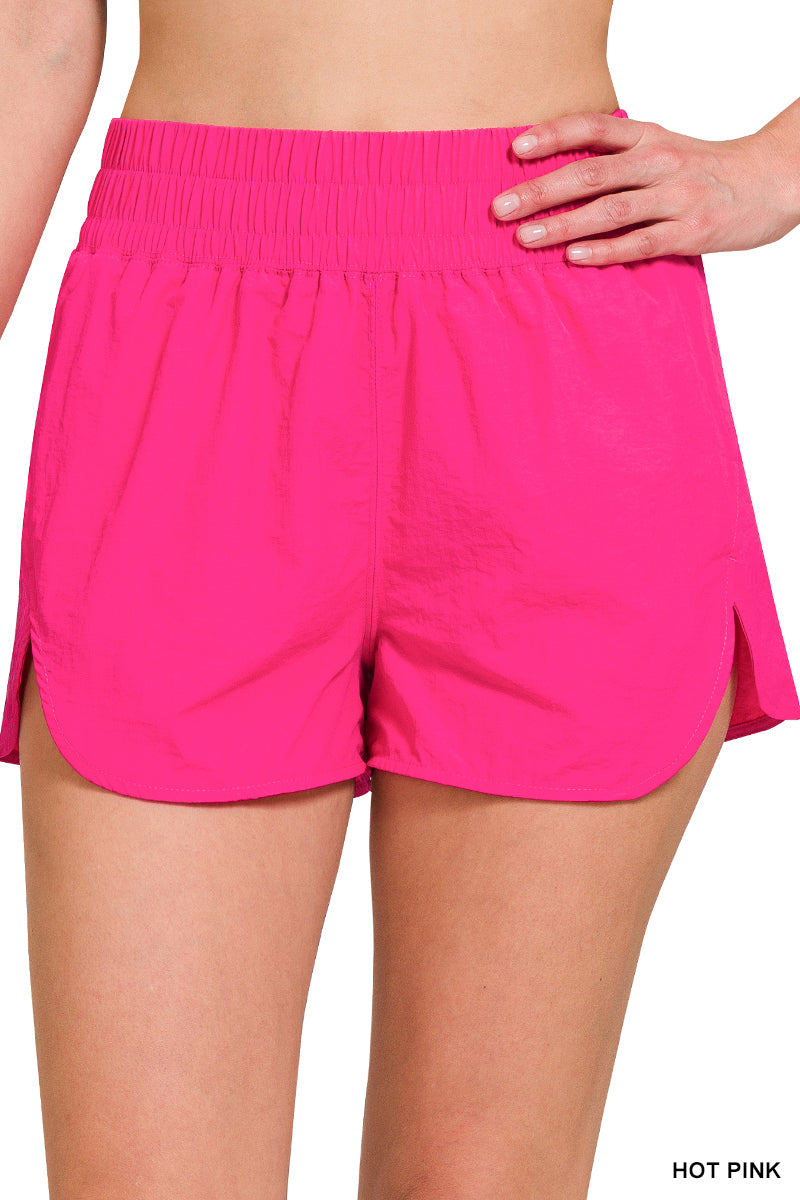Windbreaker Smocked Waistband Running Shorts