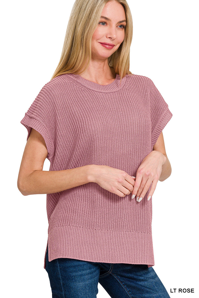 Oversized Crew Neck Sweater Vest