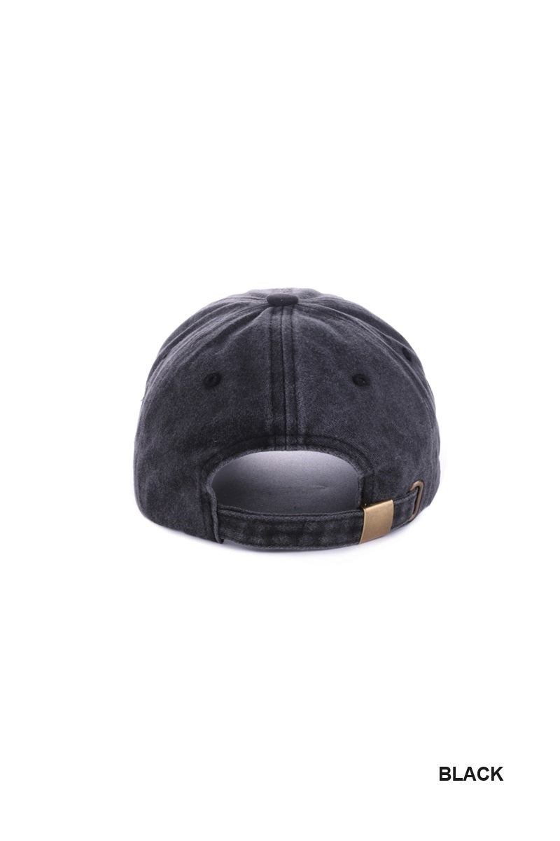 Salty Embroidered Vintage Washed Baseball Cap Hat
