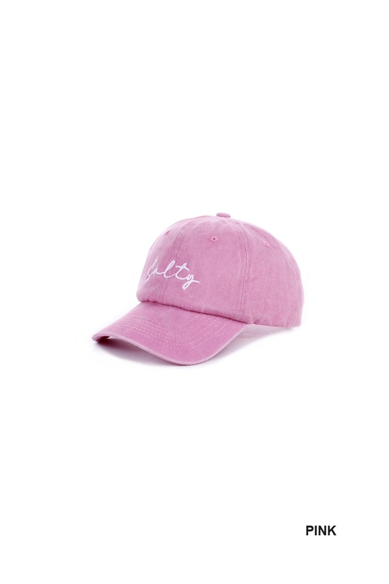 Salty Embroidered Vintage Washed Baseball Cap Hat